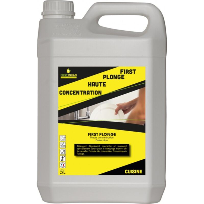 Image de Liquide vaisselle manuel CLEAN PLONGE CITRON 22% -Bidon 5L