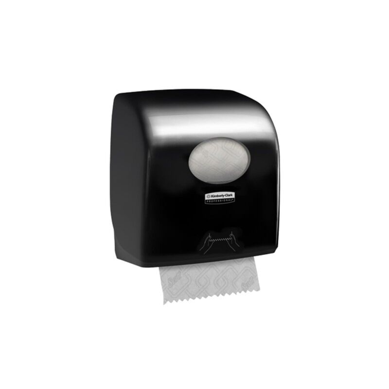 Image de Distributeur essuie-mains rouleaux 350m AQUARIUS noir