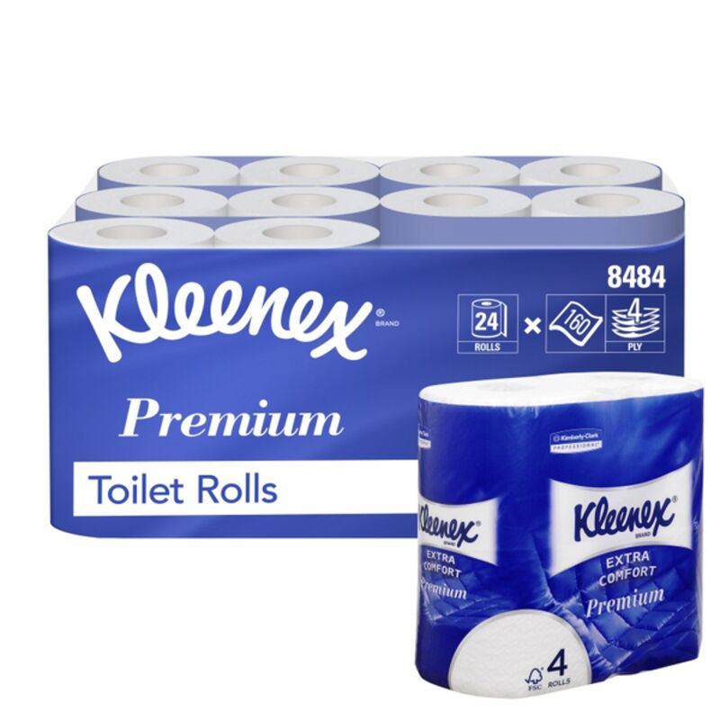 Image de PH petit rouleau blanc 160F 4P KLEENEX PREMIUM -Ct 24rlx
