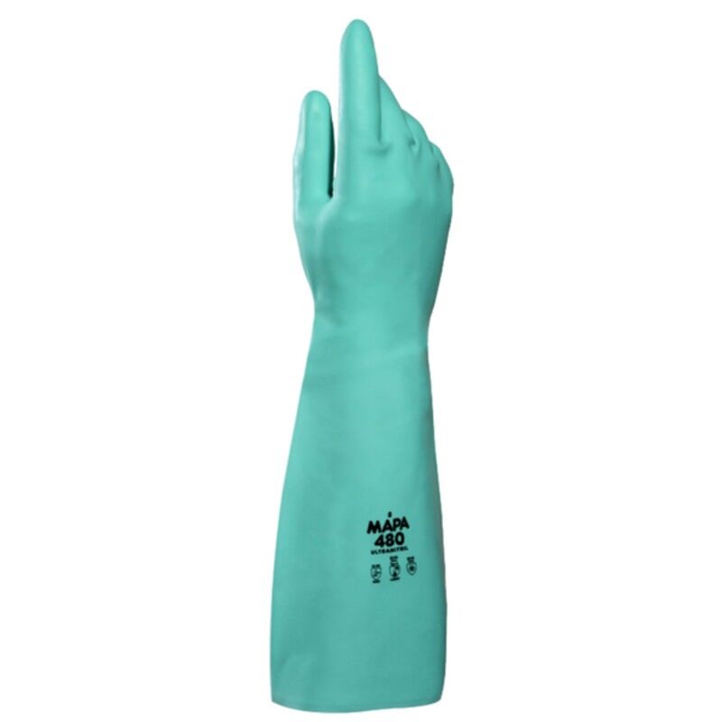 Image de Gant nitrile vert 46cm ULTRANITRIL 480 (8 à 10) - 1 paire