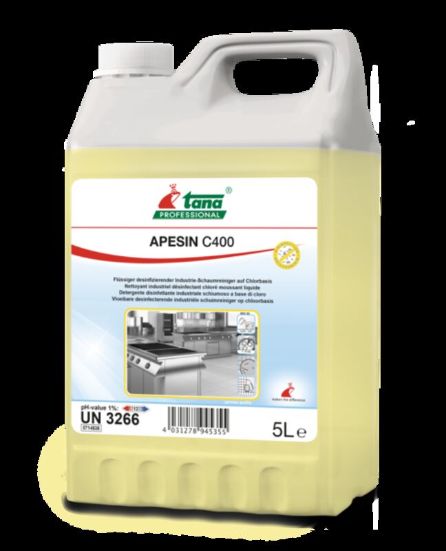 Image de Nettoyant désinfectant chloré moussant APESIN C400 - Bidon 5L