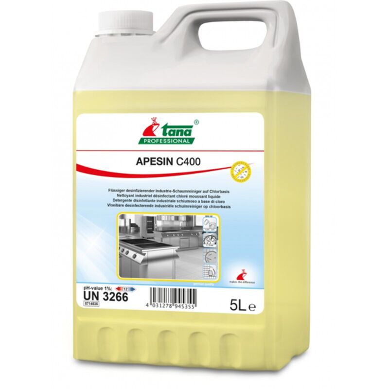 Image de Nettoyant désinfectant chloré moussant APESIN C400 - Bidon 5L