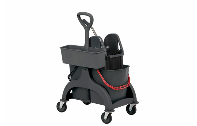 Image de Chariot double seaux 2X15L avec presse à machoire