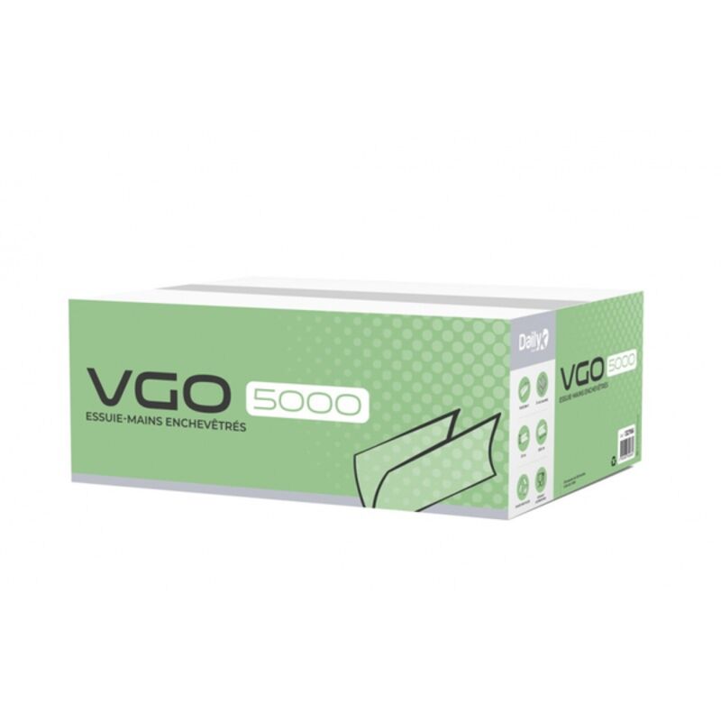 Image de Essuie-mains V recyclé blanc VGO 5000 Dailyk Start- Colis 5000