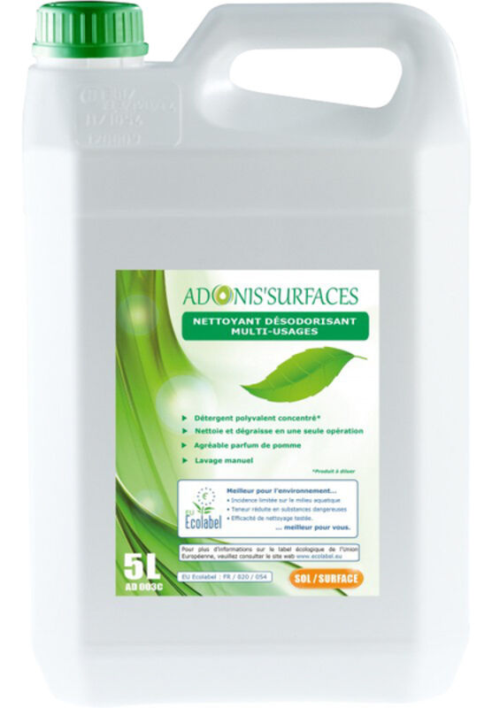 Image de Nettoyant désodorisant multi-usages écolabel ADONIS SURFACES-Bidon 5l