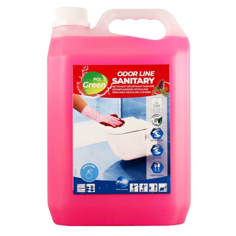 Image de POLGREEN ODOR LINE SANITARY Nettoyant sanitaires Ecolabel - Bidon 5L