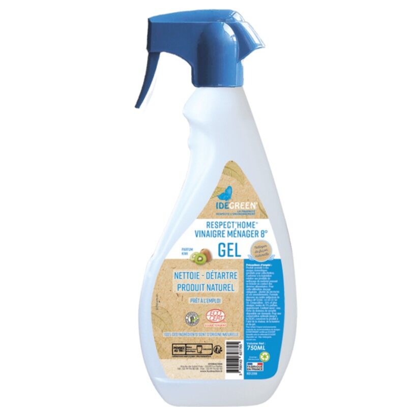 Image de Vinaigre d'alcool ménager kiwi 8° ECOCERT Respect'Home - Spray 750ml