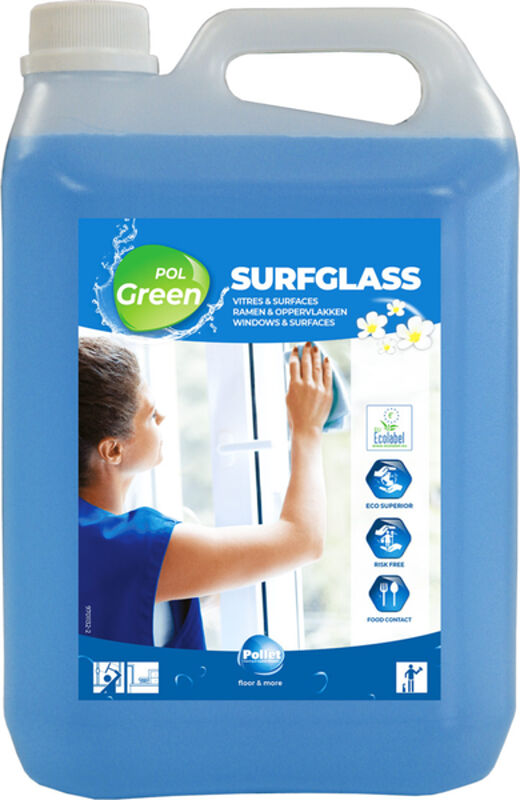 Image de Nettoyant vitres 5l Ecolabel POLGREEN SURFGLASS - Bidon 5L