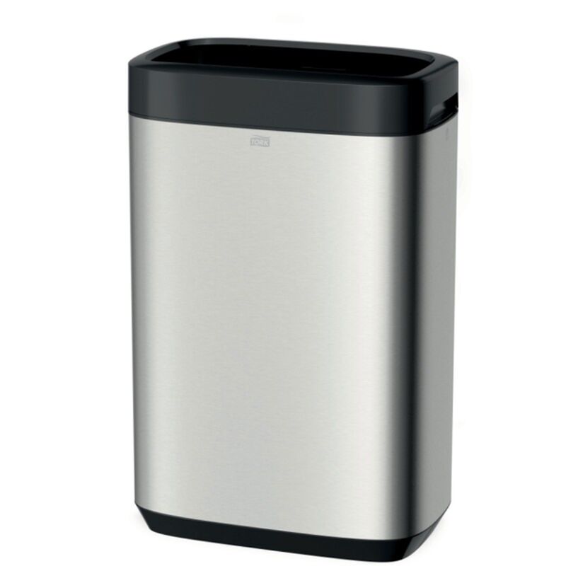 Image de Poubelle grise 50l inox sans couvercle B1 TORK