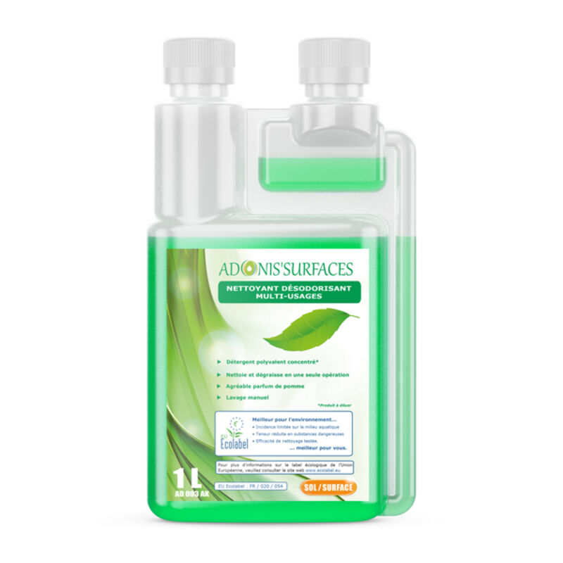 Image de Nettoyant désodorisant multi-usages ADONIS ECOLABEL- Bidon doseur 1L