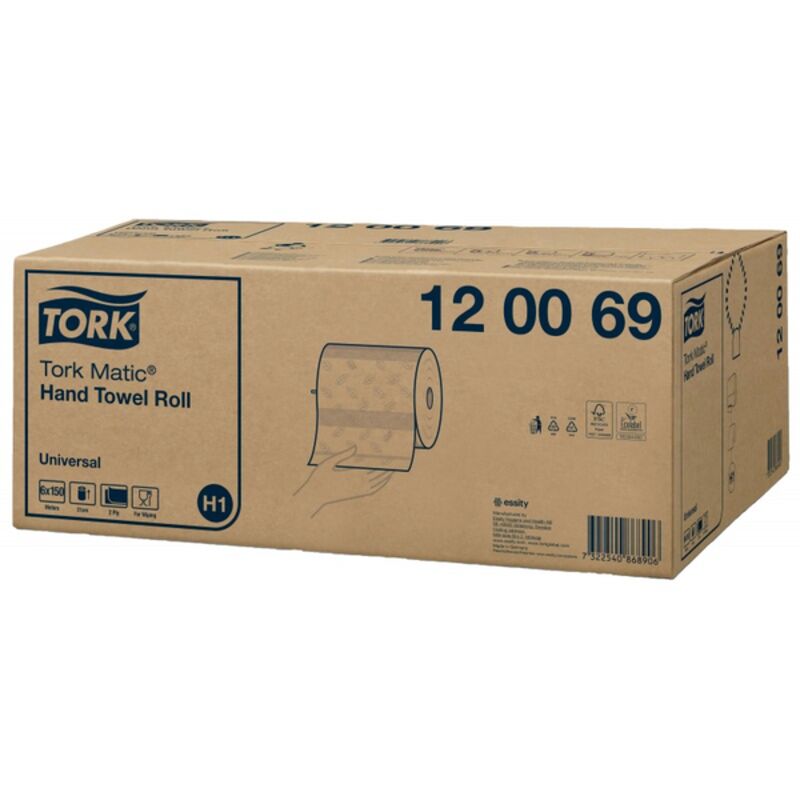 Image de Essuie-mains blanc 150m Ecolabel TORK MATIC H1- Ct 6 rlx