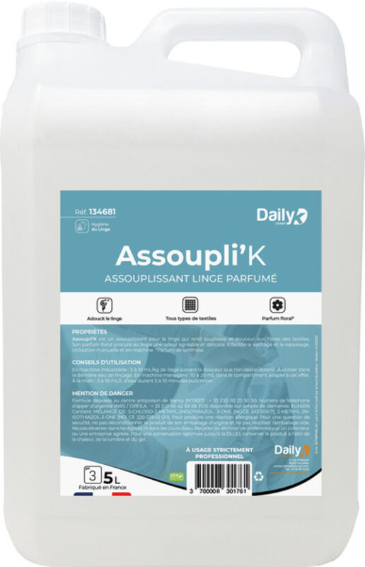 Image de Assouplissant linge parfumé ASSOUPLI'K DAILYK START - Bidon 5L