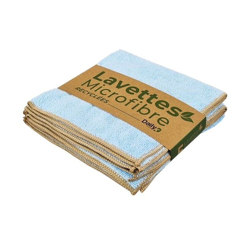 Image de Lavette microfibre 38X38cm recyclée DAILY K GREEN - Lot de 5