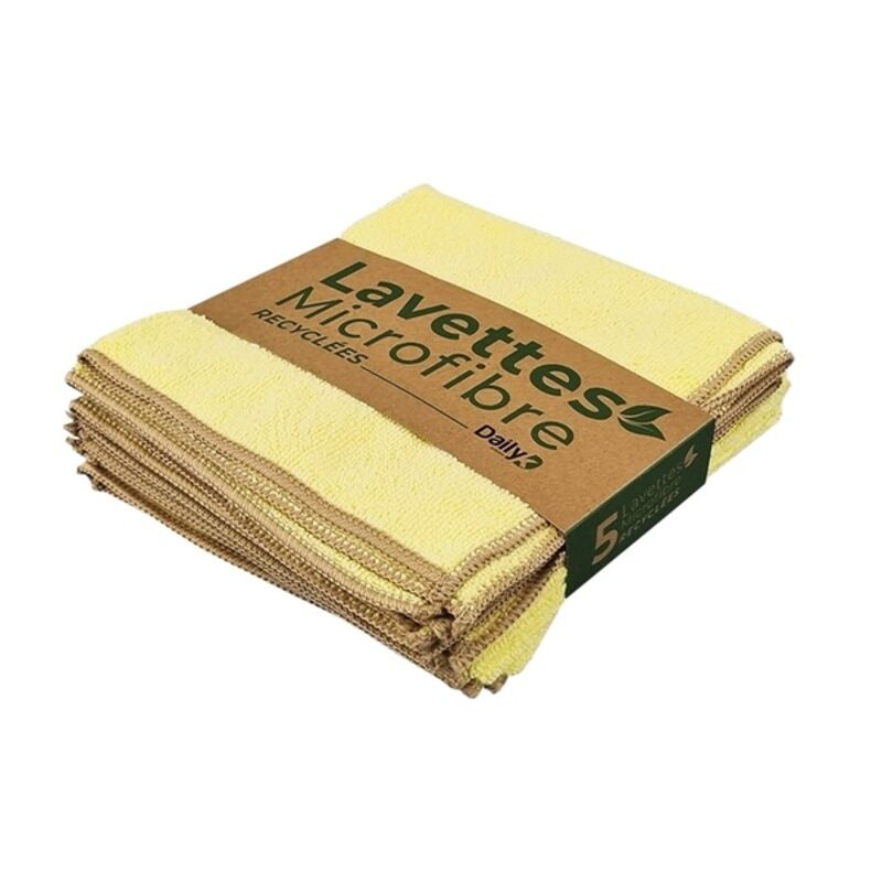 Image de Lavette microfibre 38X38cm recyclée DAILY K GREEN - Lot de 5