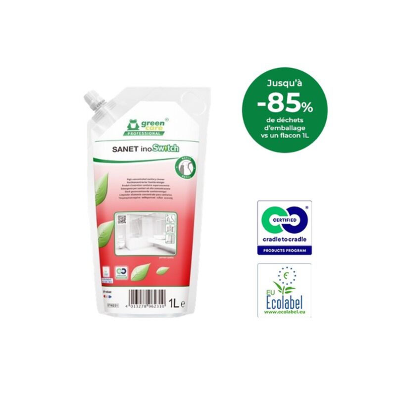 Image de SANET inoSwitch Nettoyant sanitaire UC ECOLABEL - Poche 1L