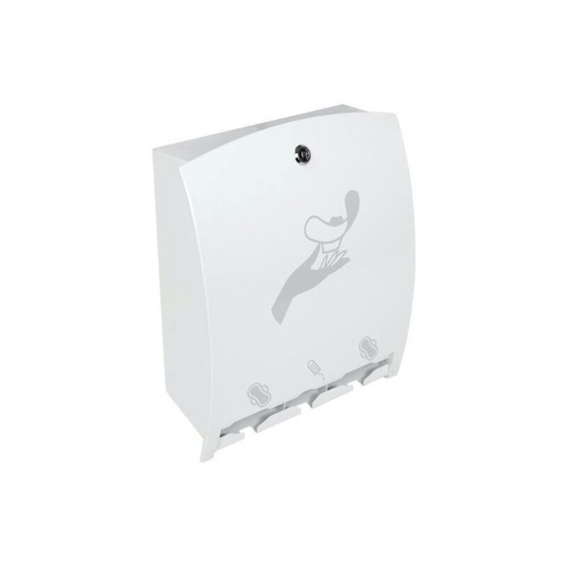 Image de Distributeur hygiène féminine serviettes absorbantes acier blanc