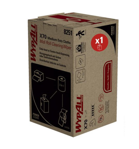 Image de Bobine d'essuyage WypALL X70 Midi Roll /Bleu - Colis 207 fts