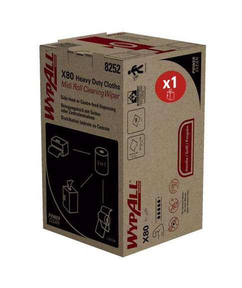 Image de Bobine d'essuyage WypALL X80 Midi Roll /Blanc - Colis 180 fts