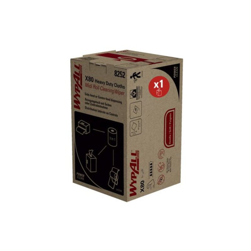 Image de Bobine d'essuyage WypALL X80 Midi Roll /Blanc - Colis 180 fts