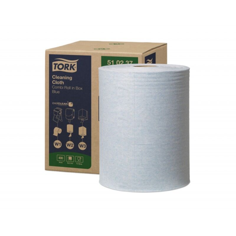 Image de Chiffon de nettoyage bobine 400F bleue TORK - C/1