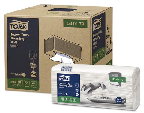 Image de Chiffon de nettoyage plié 105F blanc ultra résistant TORK - C/4