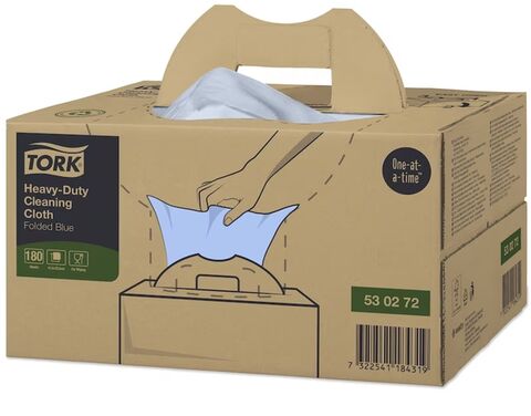 Image de Chiffon de nettoyage plié  Bleu industriel handi box TORK -Colis180 F