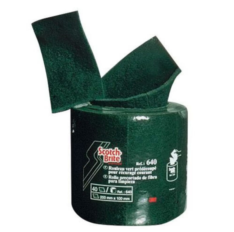 Image de Rouleau abrasif vert 4m prédécoupé 3M 640 SCOTCH-BRITE- Le rouleau
