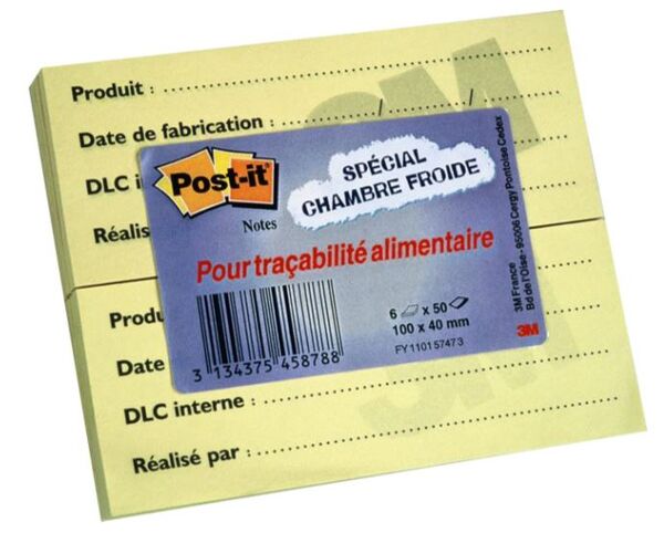 Image de Post IT tracabilité alimentaire bloc 50 feuilles 3M- 6 blocs