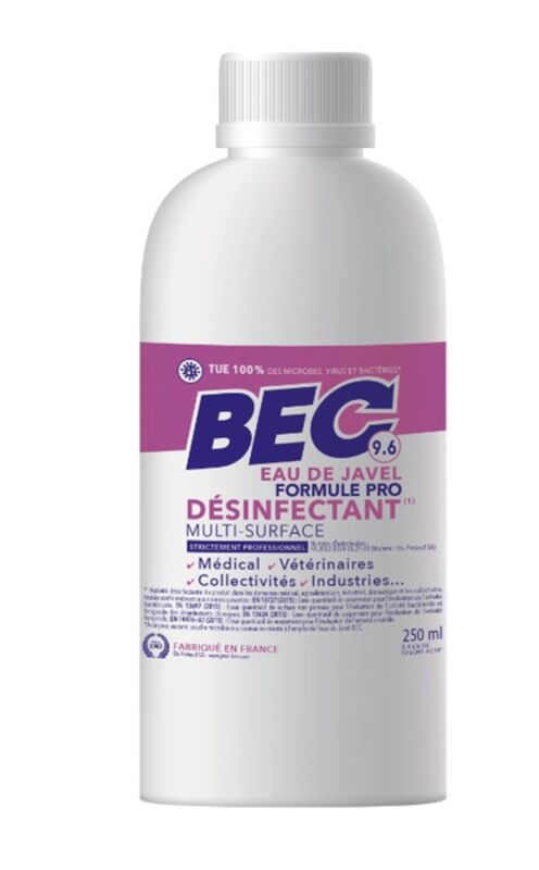 Image de Javel liquide 9.6% en cruchon à vis 250ml - Ct de 30