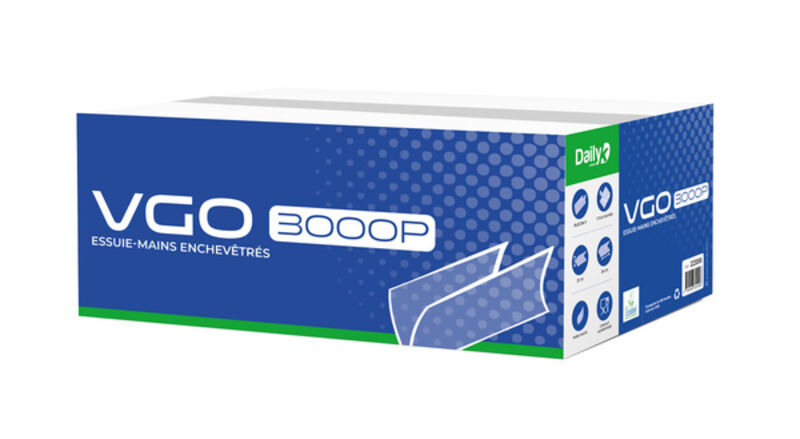 Image de Essuie-mains V Ecolabel VGO 3000P Dailyk Green 223595- Colis de 3000