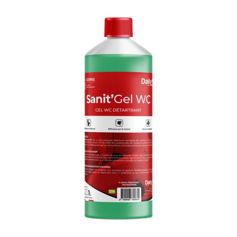 Image de Gel WC détartrant parfumé menthe SANIT'GEL WC DAILYK START-Flacon 1l