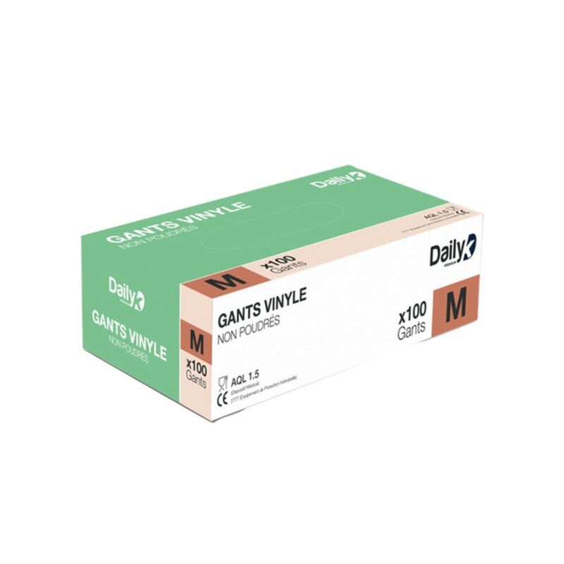 Image de Gant vinyle non poudré (S à XL) - Boîte de 100