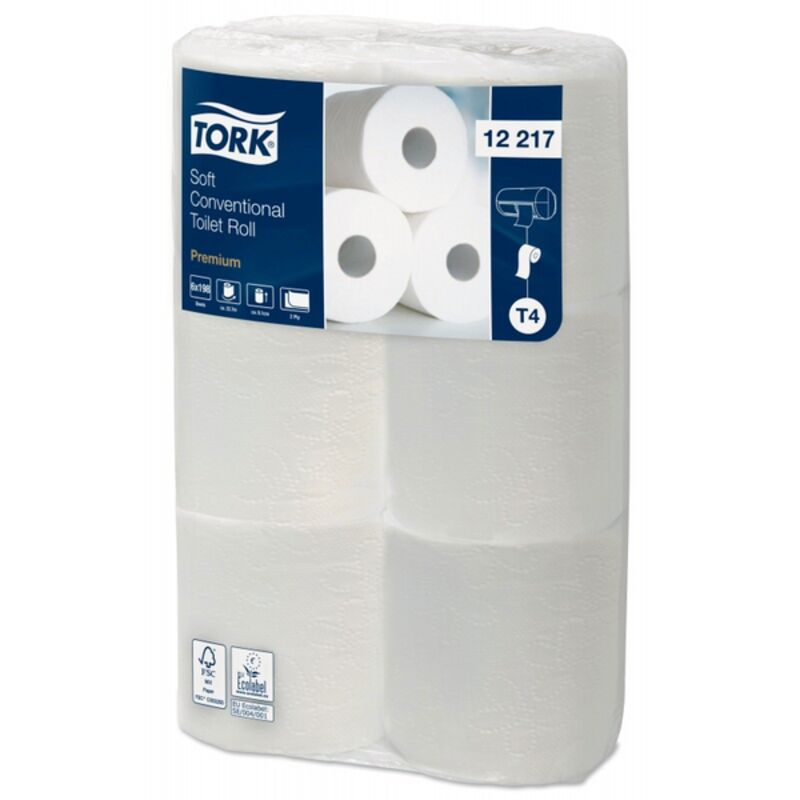 Image de TORK PREMIUM PH rl 2 pl. blanc 198fts T4 ECOLABEL -12217- Ct 72 rlx