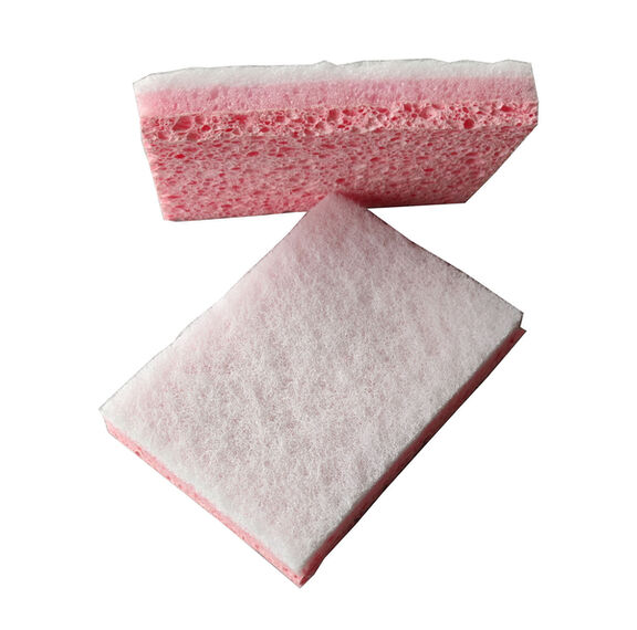 Image de Tampon blanc sur éponge rose 127x89 - Sachet de 10