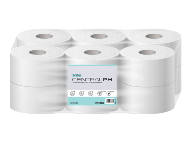 Image de PH à dévidage central blanc Ecolabel 180m diam 20 - Ct 12 rlx