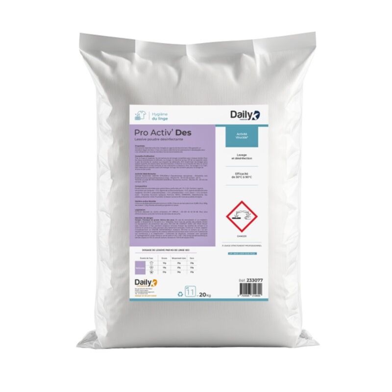 Image de Lessive poudre désinfectante PRO ACTIV'DES DAILYK PREMIUM - Sac 20kg