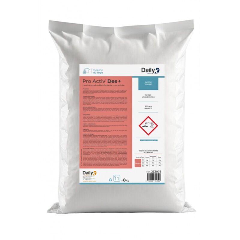 Image de Lessive poudre désinfectante ultra concentrée DAILYK - Sac 8kg
