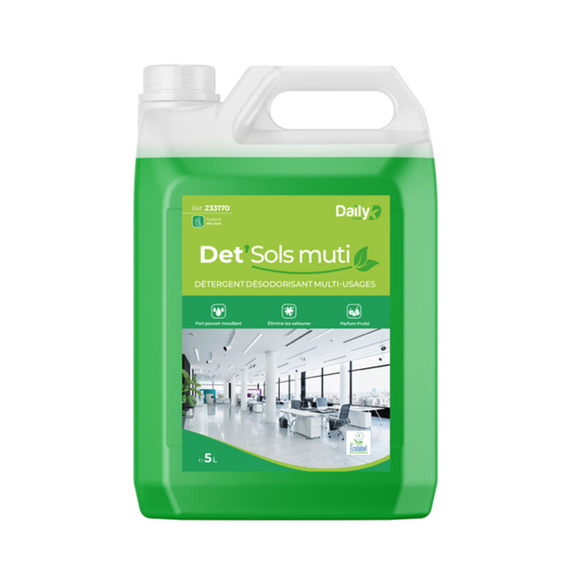 Image de Détergent écolabel DET'SOLS MULTI DAILYK GREEN Fruité - Bidon 5L