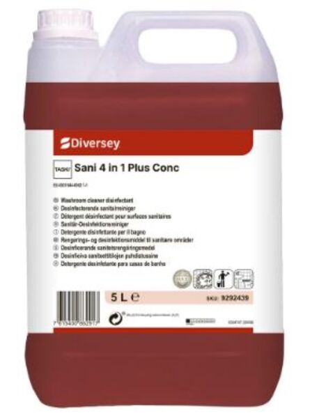 Image de Détergent détartrant désinfectant sanitaire TASKI SANI 4IN1 PLUS-B 5L